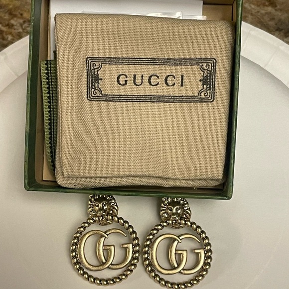 Pre owned Gucci Gold GG Logo Earrings - Picture 1 of 3